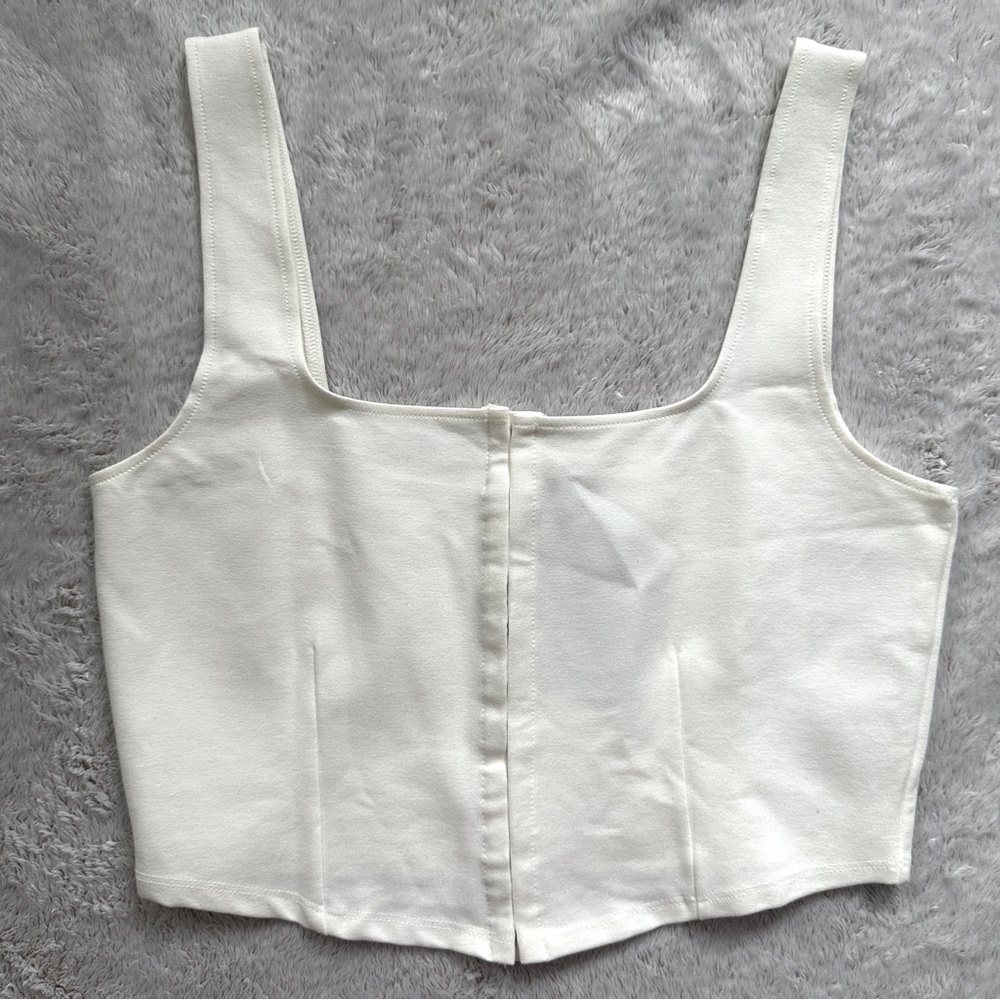 White H&M Corset Style Top Size Medium